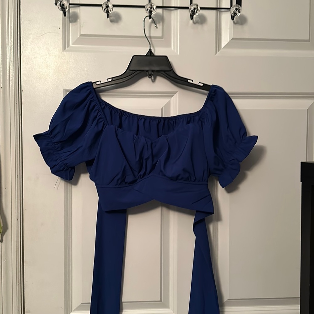 Blue Crop Top